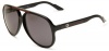 Gucci Men's 1627/S Polarized Aviator Sunglasses,Shiny Black Frame/Smoke Polarized Lens,One Size