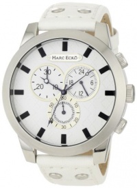 Marc Ecko Men's E14539G3 The Prescott White Leather Strap Watch Marc Ecko Men's E14539G3 The Prescott White Leather Strap Watch
