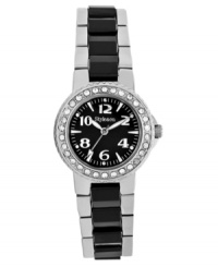 Black tones and crystal accents complement the overall design of this Style&co. watch. Black tones and crystal accents complement the overall design of this Style&co. watch.
