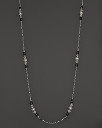 Black onyx and pearls shine on this sterling silver necklace from Konstantino. Black onyx and pearls shine on this sterling silver necklace from Konstantino.