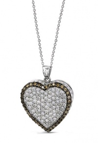 Effy Jewlery 14K Gold Cognac & White Diamond Heart Pendant, 1.06 TCW