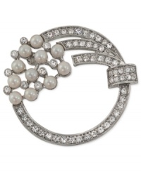 Catch a wave with this pin from Carolee. Crafted from silver-tone mixed metal, the pin has glass pearls and accents in cluster for a classic statement. Approximate diameter: 1-1/2 inches by 1-1/2 inches. Catch a wave with this pin from Carolee. Crafted from silver-tone mixed metal, the pin has glass pearls and accents in cluster for a classic statement. Approximate diameter: 1-1/2 inches by 1-1/2 inches.