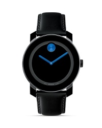 Large Movado BOLD watch with black dial with blue accents. Large Movado BOLD watch with black dial with blue accents.