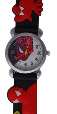 Spiderman Watch With Black Jelly Band - Children's Size. Spiderman Watch With Black Jelly Band - Children's Size.