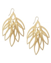 Make a splash. Cascading cut-out drops adorn Style&co.'s chic chandelier earrings. Crafted in gold tone mixed metal with a textured surface. Approximate drop: 3-1/2 inches. Make a splash. Cascading cut-out drops adorn Style&co.'s chic chandelier earrings. Crafted in gold tone mixed metal with a textured surface. Approximate drop: 3-1/2 inches.