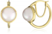 Majorica Vermeil 10mm Single Mabe White Hoop Earrings Majorica Vermeil 10mm Single Mabe White Hoop Earrings