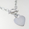 Sterling Silver Heart Toggle Link Bracelet