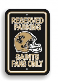NFL New Orleans Saints Plastic Parking Sign NFL New Orleans Saints Plastic Parking Sign