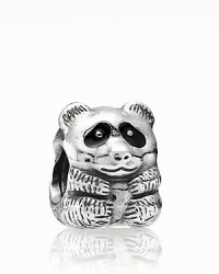 This lovable sterling silver Panda charm from PANDORA features distinctive black enamel detailing at around its eyes. This lovable sterling silver Panda charm from PANDORA features distinctive black enamel detailing at around its eyes.