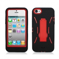 Apple iPhone 5 Hybrid Case With Kickstand Red Apple iPhone 5 Hybrid Case With Kickstand Red