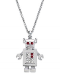 Eliot Danori brings you...the future of fab style. This glistening robot pendant has got all the right moves with pave-set red and clear crystal accents. Set in rhodium-plated mixed metal. Approximate length: 16 inches + 2-inch extender. Approximate drop: 1-1/2 inches. Eliot Danori brings you...the future of fab style. This glistening robot pendant has got all the right moves with pave-set red and clear crystal accents. Set in rhodium-plated mixed metal. Approximate length: 16 inches + 2-inch extender. Approximate drop: 1-1/2 inches.