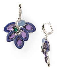 Colored crystals are in full bloom on this pair of Carolee earrings, accented by a mesmerizing cluster of shimmering glass petals. Colored crystals are in full bloom on this pair of Carolee earrings, accented by a mesmerizing cluster of shimmering glass petals.