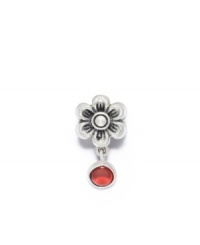 A dangling ruby accent attached to the sterling silver flower bead proves a fiery celebration of July birthdays. Donatella is a playful collection of charm bracelets and necklaces that can be personalized to suit your style! Available exclusively at Macy's. A dangling ruby accent attached to the sterling silver flower bead proves a fiery celebration of July birthdays. Donatella is a playful collection of charm bracelets and necklaces that can be personalized to suit your style! Available exclusively at Macy's.