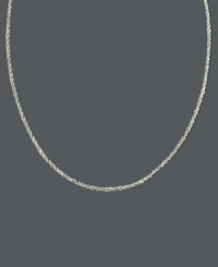 Add a simple chain to your neckline for a seamless look. Unique twisted chain features an intricate rope design crafted in 14k white gold. Approximate length: 20 inches. Add a simple chain to your neckline for a seamless look. Unique twisted chain features an intricate rope design crafted in 14k white gold. Approximate length: 20 inches.