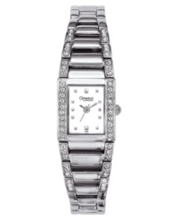 A romantic take on a classic style. Mixed metal bracelet and case with crystal detailing. Crystal-accented bezel. White dial with logo and square markers. Quartz movement. Water resistant to 30 meters. Two-year limited warranty. A romantic take on a classic style. Mixed metal bracelet and case with crystal detailing. Crystal-accented bezel. White dial with logo and square markers. Quartz movement. Water resistant to 30 meters. Two-year limited warranty.