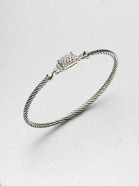 From the Petite Wheaton Collection. Sparking diamonds add interest to this iconic sterling silver cable design. Sterling silverDiamonds, .41 tcwDiameter, about 2.5Hook closureImported From the Petite Wheaton Collection. Sparking diamonds add interest to this iconic sterling silver cable design. Sterling silverDiamonds, .41 tcwDiameter, about 2.5Hook closureImported