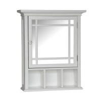 Elegant Home Fashions Neal Collection Mirrored Medicine Cabinet, White Elegant Home Fashions Neal Collection Mirrored Medicine Cabinet, White