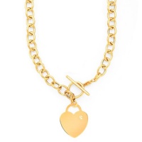 14k Yellow Gold & Diamond Engraveable Heart Necklace- 17 IN (0.01ctw) 14k Yellow Gold & Diamond Engraveable Heart Necklace- 17 IN (0.01ctw)