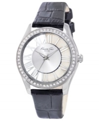 Leave nothing on the table with this stylish leather timepiece from Kenneth Cole New York. Leave nothing on the table with this stylish leather timepiece from Kenneth Cole New York.