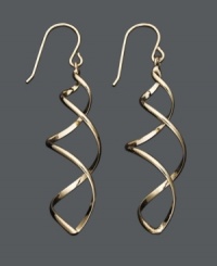 Frame your face with flowing ribbons in gold. Drop earrings by Giani Bernini create a fabulous swirling illusion in 24k gold over sterling silver. Approximate drop: 2 inches. Frame your face with flowing ribbons in gold. Drop earrings by Giani Bernini create a fabulous swirling illusion in 24k gold over sterling silver. Approximate drop: 2 inches.