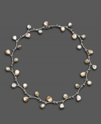 Let beauty grow. This gorgeous necklace features Keishi cultured freshwater pearls set in sterling silver. Approximate length: 17 inches. Let beauty grow. This gorgeous necklace features Keishi cultured freshwater pearls set in sterling silver. Approximate length: 17 inches.