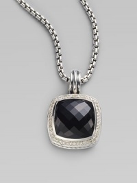 From the Albion Collection. Dazzling black onyx is richly framed in pavé diamonds.Diamonds, 0.48 tcw Black onyx Sterling silver About ½ square Imported Please note: chain sold separately.