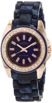 Anne Klein Women's 10/9668RGBL Swarovski Crystal Accented Blue Marbleized Rosegold-Tone Bracelet Watch Anne Klein Women's 10/9668RGBL Swarovski Crystal Accented Blue Marbleized Rosegold-Tone Bracelet Watch