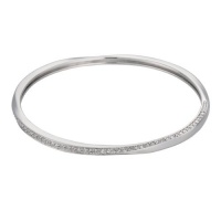 Sterling Silver Clear Swarovski Crystal Bangle Bracelet, 8 Sterling Silver Clear Swarovski Crystal Bangle Bracelet, 8