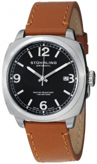Stuhrling Original Men's 451.3315K1SET Leisure Eagle Square Swiss Quartz Date Leather Strap Set Watch Stuhrling Original Men's 451.3315K1SET Leisure Eagle Square Swiss Quartz Date Leather Strap Set Watch