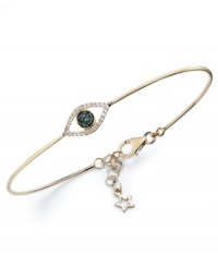All eyes will be on you when wearing this wire bracelet from YellOra™. Single-cut blue and white diamond accents enhance the appeal of the pure gold, sterling silver and palladium combination. Approximate length: 7-1/4 inches + 1-1/4-inch extender. All eyes will be on you when wearing this wire bracelet from YellOra™. Single-cut blue and white diamond accents enhance the appeal of the pure gold, sterling silver and palladium combination. Approximate length: 7-1/4 inches + 1-1/4-inch extender.