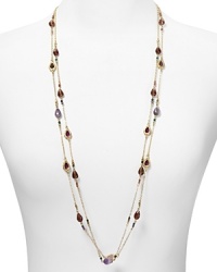 Strands of shimmering beaded stations take on a new state of grace on this two row Lauren Ralph Lauren necklace, accented by a tony gold chain. Strands of shimmering beaded stations take on a new state of grace on this two row Lauren Ralph Lauren necklace, accented by a tony gold chain.