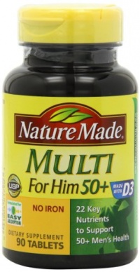 Nature Made Multi for Him 50+ Multiple Vitamin and Mineral Supplement Tablets, 90-Count Nature Made Multi for Him 50+ Multiple Vitamin and Mineral Supplement Tablets, 90-Count