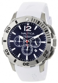 Nautica Men's N16568G BFD 101 White Resin and Blue Dial Watch Nautica Men's N16568G BFD 101 White Resin and Blue Dial Watch