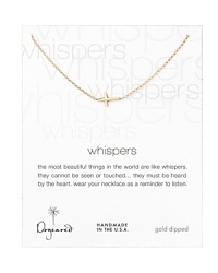 Dogeared's classic Whisper Cross miniature charm necklace is this season's elegant, versatile accessory. Dogeared's classic Whisper Cross miniature charm necklace is this season's elegant, versatile accessory.