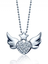Alex Woo Little Rock Star Heart with White Wings Pendant Necklace Alex Woo Little Rock Star Heart with White Wings Pendant Necklace