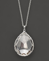 From the Silver collection, large teardrop pendant necklace in clear quartz. Designed by Ippolita. From the Silver collection, large teardrop pendant necklace in clear quartz. Designed by Ippolita.