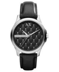 For the man looking for black tie-ready style: a handsome leather watch from AX Armani Exchange. For the man looking for black tie-ready style: a handsome leather watch from AX Armani Exchange.