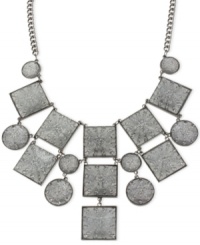 Let your personal style take shape with this frontal necklace from Haskell. Crafted from hematite-tone mixed metal, the necklace is adorned with accented beads for postmodern appeal. Approximate length: 15 inches + 5-inch extender. Approximate drop: 3-1/2 inches. Let your personal style take shape with this frontal necklace from Haskell. Crafted from hematite-tone mixed metal, the necklace is adorned with accented beads for postmodern appeal. Approximate length: 15 inches + 5-inch extender. Approximate drop: 3-1/2 inches.
