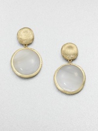 EXCLUSIVELY AT SAKS.COM. From the Jaipur Resort Collection. A freeform disc of hand-engraved 18k gold with a brushstroke texture holds a larger one of creamy mother-of-pearl in this simple yet striking design.Mother-of-pearl18k yellow goldLength, about 1Post backMade in Italy