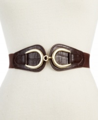 Rock this croc-embossed stretch belt from Style&co. and add some instant polish to your look. The shiny dual C-ring buckle is at once outspoken and elegant and offers a nice finishing touch to any outfit. Rock this croc-embossed stretch belt from Style&co. and add some instant polish to your look. The shiny dual C-ring buckle is at once outspoken and elegant and offers a nice finishing touch to any outfit.