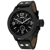 I By Invicta Men's 70113-003 Multi-Function Black Ion-Plated Leather Watch I By Invicta Men's 70113-003 Multi-Function Black Ion-Plated Leather Watch