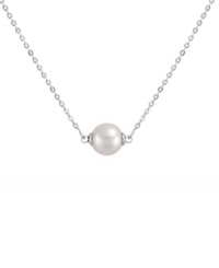 Simply stunning. Majorica's organic man-made pearl (8 mm) pendant necklace has an elegant effect each time you wear it. Set in sterling silver, it's a timeless treasure you'll cherish for years to come. Approximate length: 16 to 18 inches. Simply stunning. Majorica's organic man-made pearl (8 mm) pendant necklace has an elegant effect each time you wear it. Set in sterling silver, it's a timeless treasure you'll cherish for years to come. Approximate length: 16 to 18 inches.