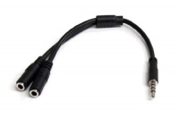 StarTech.com MUYHSMFF 3.5mm 4-Pin to 2x 3-Pin 3.5mm Headset Splitter Adapter - M/F StarTech.com MUYHSMFF 3.5mm 4-Pin to 2x 3-Pin 3.5mm Headset Splitter Adapter - M/F