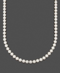 White pearls to add an instant hint of luxury and versatility. Necklace by Belle de Mer features AAA Akoya cultured pearls (8-8-1/2 mm) set in 14k gold. Approximate length: 18 inches.