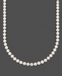 White pearls to add an instant hint of luxury and versatility. Necklace by Belle de Mer features AAA Akoya cultured pearls (8-8-1/2 mm) set in 14k gold. Approximate length: 18 inches. White pearls to add an instant hint of luxury and versatility. Necklace by Belle de Mer features AAA Akoya cultured pearls (8-8-1/2 mm) set in 14k gold. Approximate length: 18 inches.