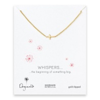 Dogeared Whispers Sideways Cross Necklace Gold Dipped Dogeared Whispers Sideways Cross Necklace Gold Dipped