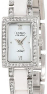 Armitron Women's 753955WTSV Silver-Tone NOW Swarovski Crystal White Ceramic Bracelet Watch Armitron Women's 753955WTSV Silver-Tone NOW Swarovski Crystal White Ceramic Bracelet Watch