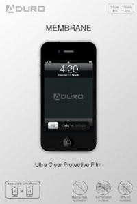 Aduro MEMBRANE Ultra Clear (Invisible) Screen Protector for iPhone 4 / 4S, AT&T, Sprint and Verizon (3 Front + 2 Back Films) Retail Packaging Aduro MEMBRANE Ultra Clear (Invisible) Screen Protector for iPhone 4 / 4S, AT&T, Sprint and Verizon (3 Front + 2 Back Films) Retail Packaging