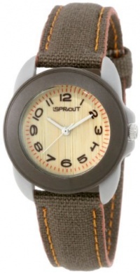 Sprout Women's ST/1038BNGYBN Brown Organic Cotton Strap Bamboo Dial Eco-Friendly Watch Sprout Women's ST/1038BNGYBN Brown Organic Cotton Strap Bamboo Dial Eco-Friendly Watch