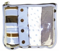 Trend Lab Burps in Clear Zip Pouch, Max Print, Set of 4 Trend Lab Burps in Clear Zip Pouch, Max Print, Set of 4